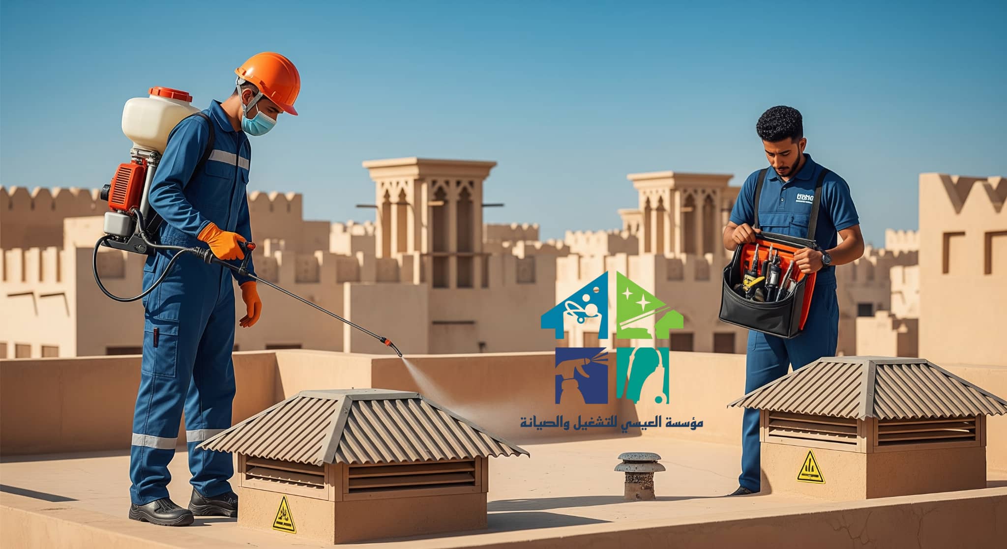 أساليب شركة العيسي في رش المبيدات بالواديين
