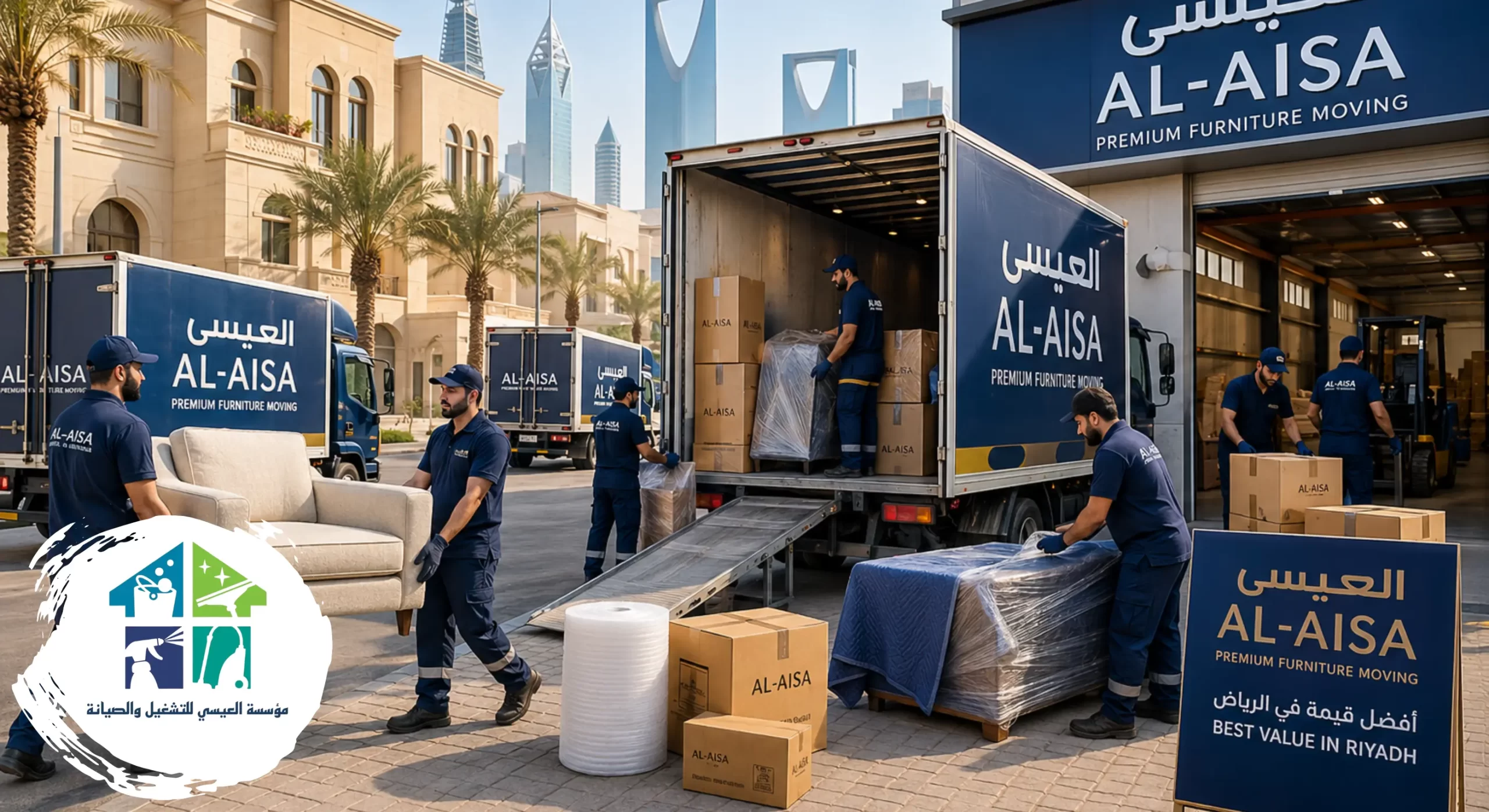 أفضل خدمات نقل الأثاث والعفش بالرياض تجمع الجودة والسعر المناسب من شركة العيسى
